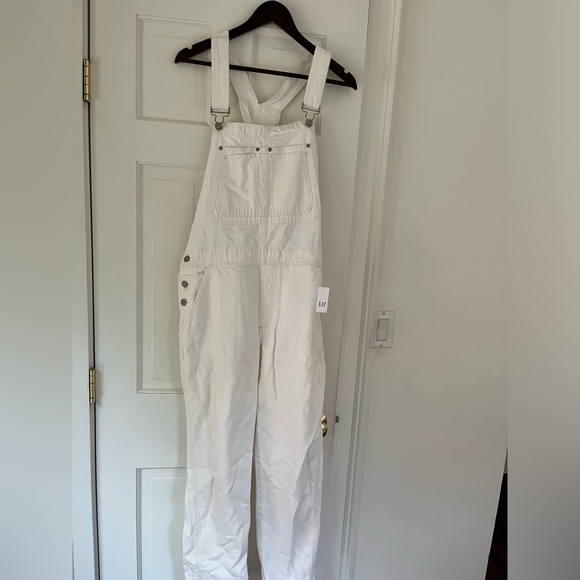 Gap women’s slouchy overalls, optic white large NWT - Picture 6 of 10